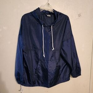 Spirit Jersey Lightweight Hooded Pullover Jacket Navy Blue Size S Unisex NWOT